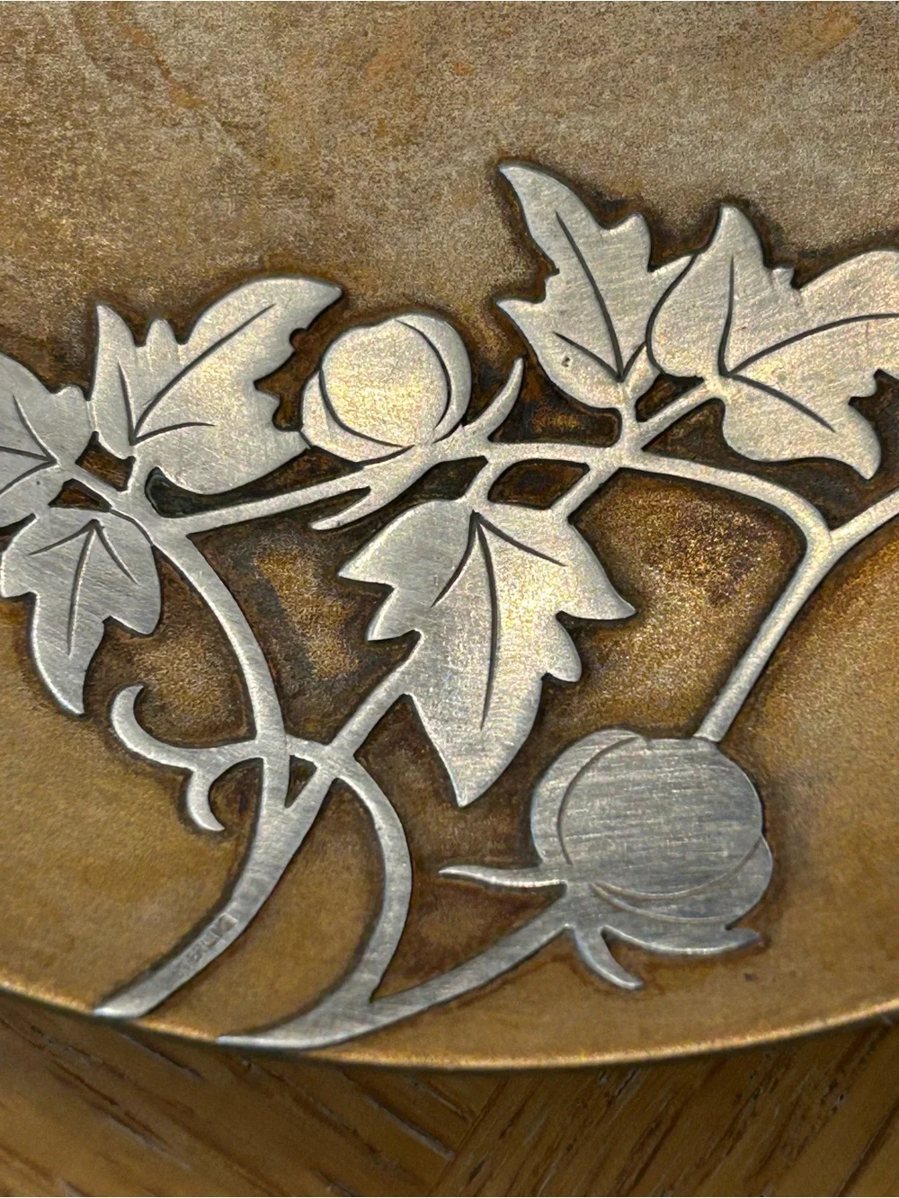Antique Heintz Art Metal Shop Sterling on Bronze 6